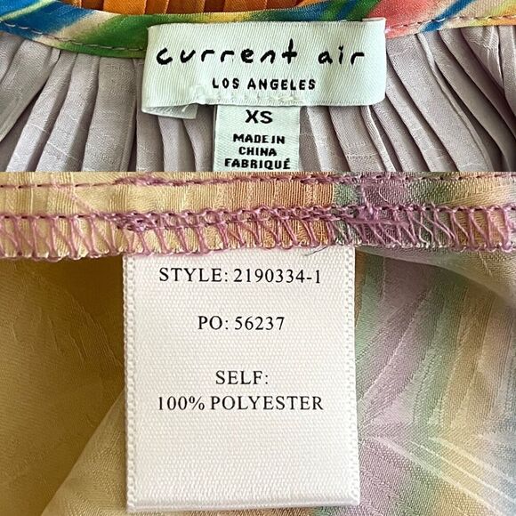 Current Air Women's Size XS Rainbow Pleated Cami Slip Maxi Dress Resort Coastal - Picture 4 of 14